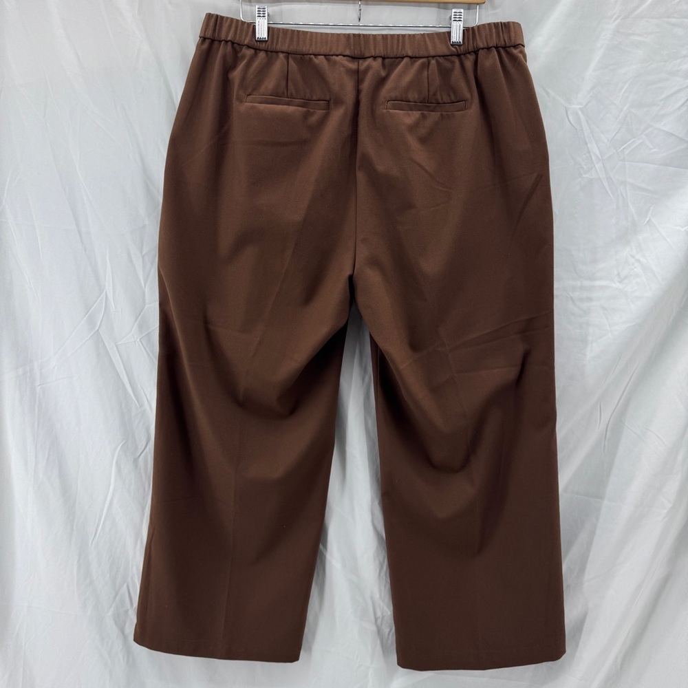 J. Jill Chocolate Brown Wide Leg Pleated Trouser Pant Size 18 Petite New Neutral - Picture 4 of 9